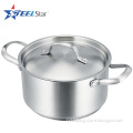 FDA LFGB certification stainless steel cookware with steel lid